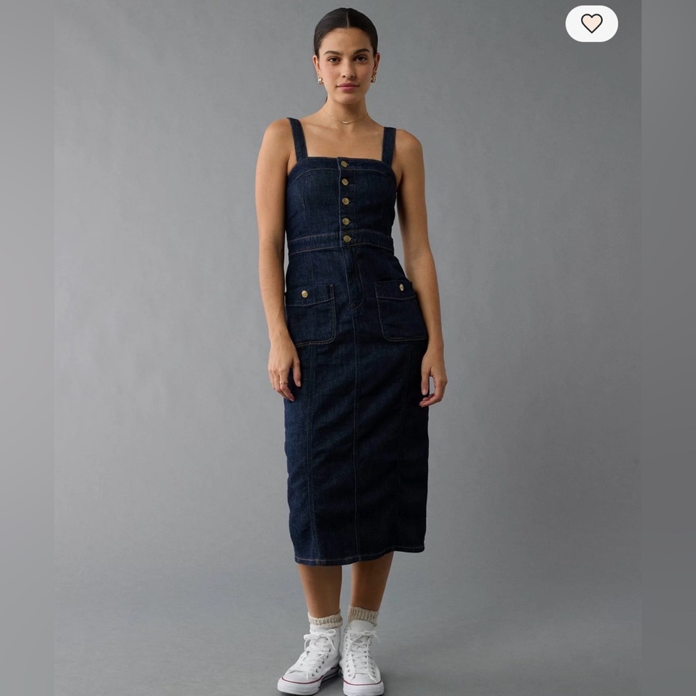 American Eagle Outfitters Dark Blue Denim Dress